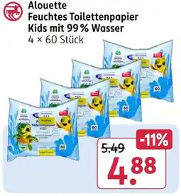 Rossmann Alouette feuchtes toilettenpapier kids mit 99% wasser Angebot