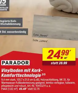 toom Baumarkt Parador vinylboden mit kork-komforttechnologie Angebot