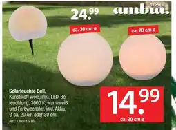 Zurbrüggen Ambia garden solarleuchte ball ca. 30 cm ø Angebot