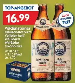 Hol'ab Getränkemarkt Veldensteiner Kräusen/Rotbier/ Vollbier hell/ Weißbier/ Weißbier alkoholfrei Angebot