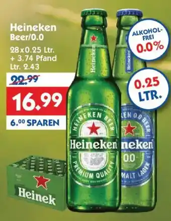 Hol'ab Getränkemarkt Heineken Beer/0.0 Angebot