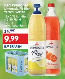 Hol'ab Getränkemarkt Bad Pyrmonter Limonade/Fit-Kick Angebot
