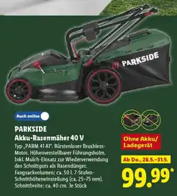 Lidl PARKSIDE Akku-Rasenmäher 40 V Typ,,PARM 41 A1" Angebot