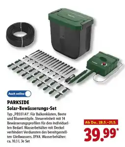 Lidl PARKSIDE Solar-Bewässerungs-Set Typ,,PBSS1 A1". Angebot