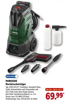 Lidl PARKSIDE Hochdruckreiniger Typ „PHD 135 H7". Angebot