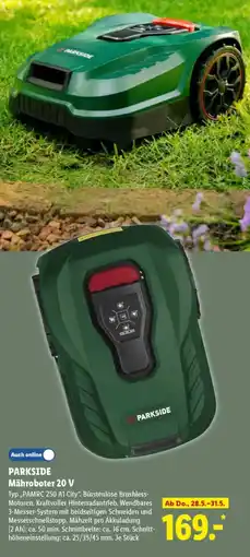 Lidl PARKSIDE Mähroboter 20 V Typ,,PAMRC 250 A1 City". Angebot