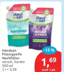 Budni Handsan Flüssigseife Nachfüller Angebot