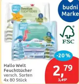 Budni Hallo Welt Feuchttücher Angebot
