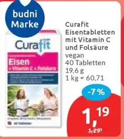 Budni Curafit Eisentabletten mit Vitamin C und Folsäure Angebot