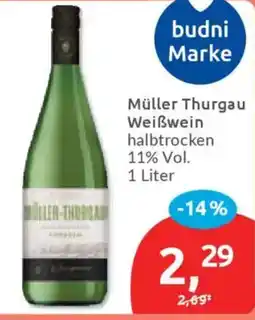 Budni Müller Thurgau Weißwein Angebot