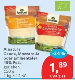 Budni Alnatura Gauda, Mozzarella oder Emmentaler 45% Fett Angebot