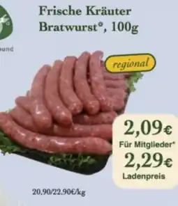 LPG Biomarkt Frische Kräuter Bratwurst Angebot