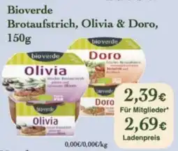 LPG Biomarkt Bioverde Brotaufstrich, Olivia & Doro, Angebot