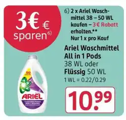 Rossmann Ariel Waschmittel All in 1 Pods Angebot