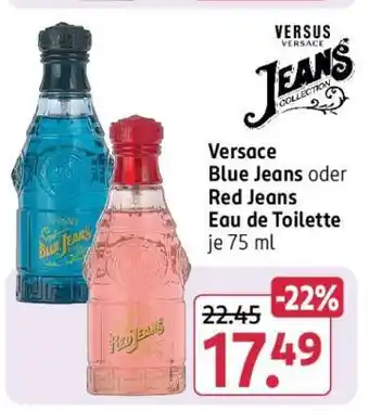 Rossmann Versace Blue Jeans oder Red Jeans Eau de Toilette je 75 ml Angebot