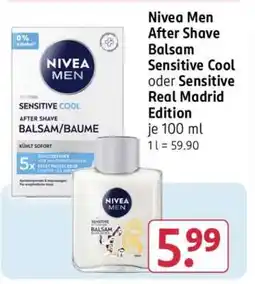 Rossmann Nivea Men After Shave Balsam Sensitive Cool oder Sensitive Real Madrid Edition Angebot