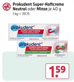Rossmann Prokudent Super-Haftcreme Neutral oder Minze Angebot