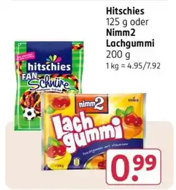Rossmann Hitschies 125 g oder Nimm2 Lachgummi 200 g Angebot