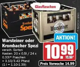 AEZ Warsteiner oder Krombacher Spezi Angebot