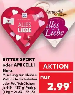 Kaufland RITTER SPORT oder AMICELLI Herz Angebot
