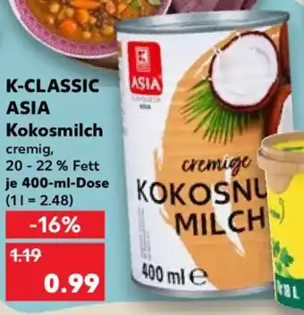 Kaufland K-CLASSIC ASIA Kokosmilch Angebot