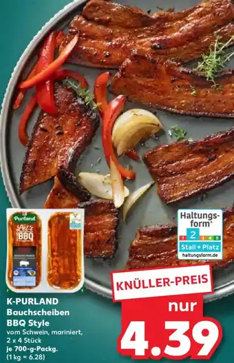 Kaufland K-PURLAND Bauchscheiben BBQ Style Angebot