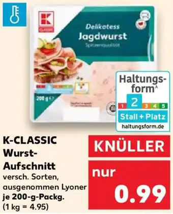 Kaufland K-CLASSIC Wurst Aufschnitt Angebot
