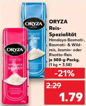 Kaufland ORYZA Reis Spezialität Angebot
