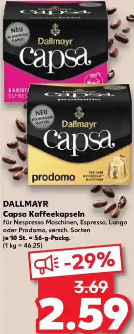Kaufland DALLMAYR Capsa Kaffeekapseln Angebot