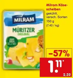 Netto Marken-Discount Milram Käse Scheiben Angebot
