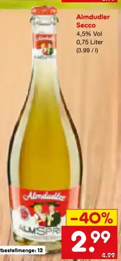 Netto Marken-Discount Almdudler Almspritz Secco Angebot