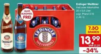 Netto Marken-Discount Erdinger Weißbräu Weißbier Hell Angebot