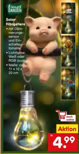Netto Marken-Discount Living Garden Solar Hängetiere Angebot