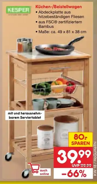 Netto Marken-Discount Kesper Küchenwagen Angebot