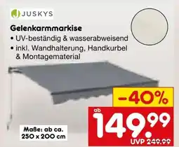 Netto Marken-Discount Juskys Gelenkarmmarkise Angebot