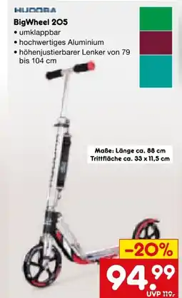 Netto Marken-Discount Hudora Scooter Big Wheel 205 Angebot