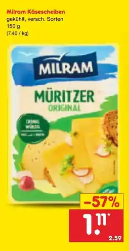 Netto Marken-Discount Milram Käsescheiben Angebot