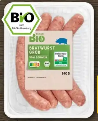 REWE Center Einfach Bio Grobe Bratwurst Angebot