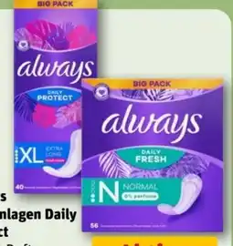 REWE Center Always Slipeinlagen Daily Protect Angebot