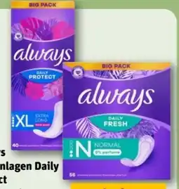 REWE Always Slipeinlagen Daily Protect XL Angebot