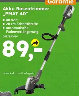 Globus Baumarkt Primaster Akku Rasentrimmer PMAT 40 Angebot
