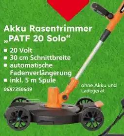Globus Baumarkt Primaster Akku Rasentrimmer PATF 20 Solo Angebot