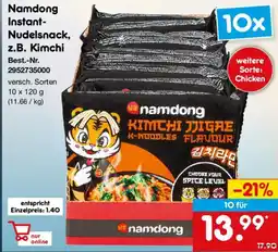 Netto Marken-Discount Namdong Instant- Nudelsnack, z.B. Kimchi Angebot
