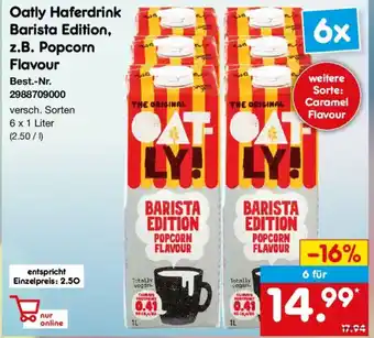 Oatly Haferdrink Barista Edition, z.B. Popcorn Flavour