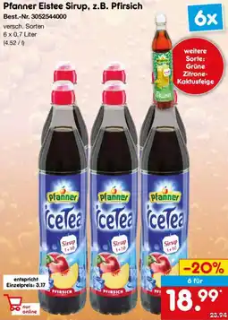 Netto Marken-Discount Pfanner Eistee Sirup, z.B. Pfirsich Angebot