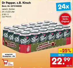 Netto Marken-Discount Dr Pepper, z.B. Kirsch Angebot