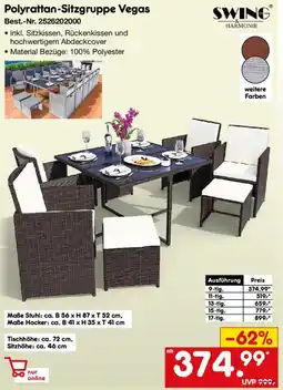 Netto Marken-Discount SWING HARMONIE Polyrattan-Sitzgruppe Vegas Angebot
