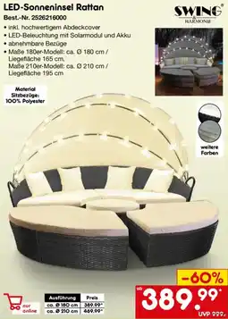Netto Marken-Discount SWING HARMONIE LED-Sonneninsel Rattan Angebot