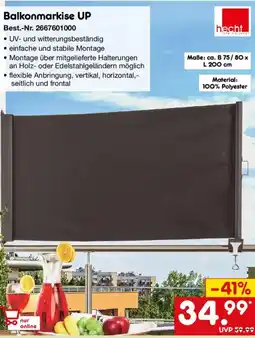 Netto Marken-Discount hecht Balkonmarkise UP Angebot