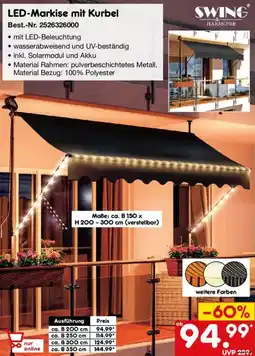 Netto Marken-Discount SWING HARMONIE LED-Markise mit Kurbel Angebot